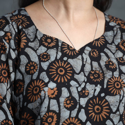 Brown - Hand Batik Printed Cotton Kurta