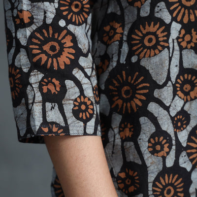 Brown - Hand Batik Printed Cotton Kurta