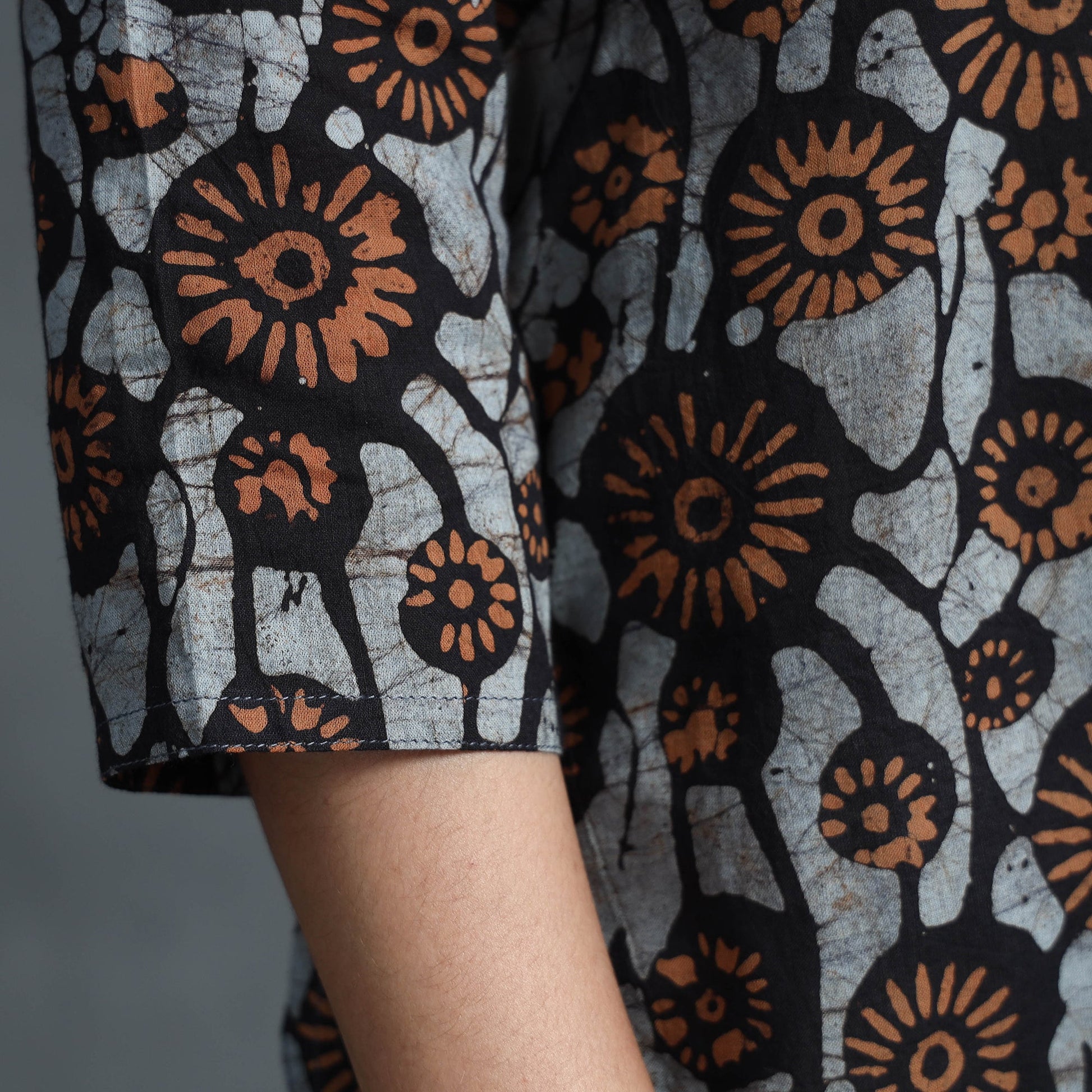 Brown - Hand Batik Printed Cotton Kurta