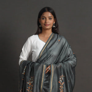Handloom Chanderi Silk Kashida Embroidery Dupatta 13
