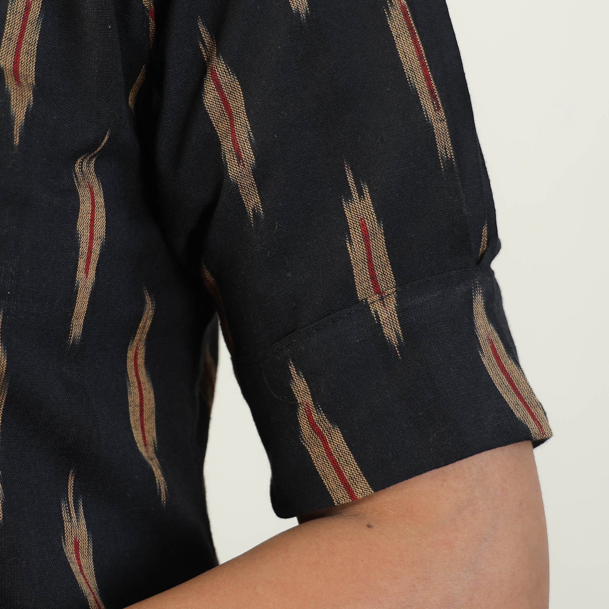 Black - Pochampally Ikat Weave Cotton Dress 01