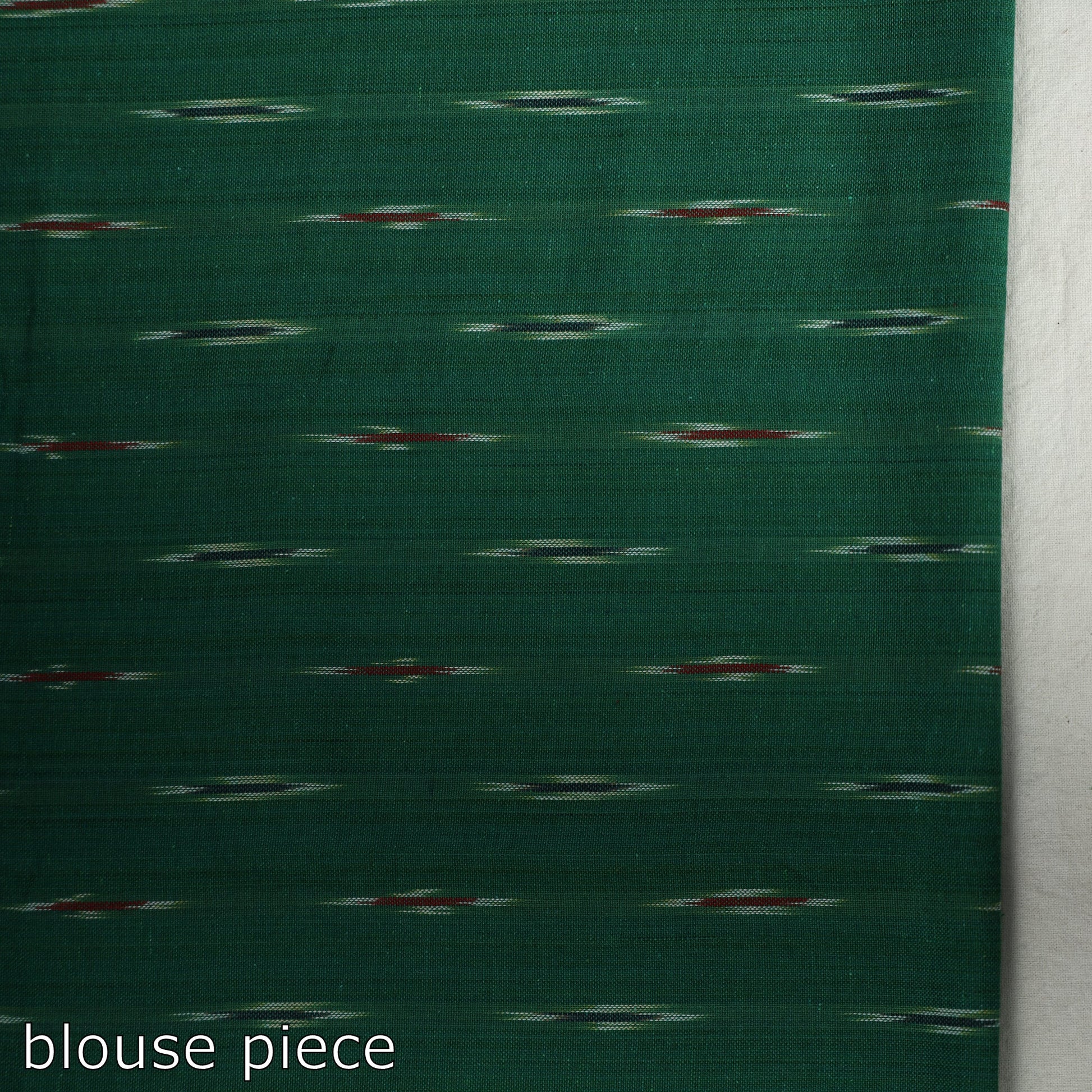 Red - Mangalagiri Missing Checks Cotton Handloom Saree with Pochampally Ikat Blouse Piece