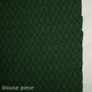 Black - Mangalagiri Missing Checks Cotton Handloom Saree with Pochampally Ikat Blouse Piece