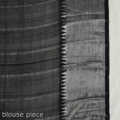 Black - Mangalagiri Handloom Silk Cotton Saree with Zari Border