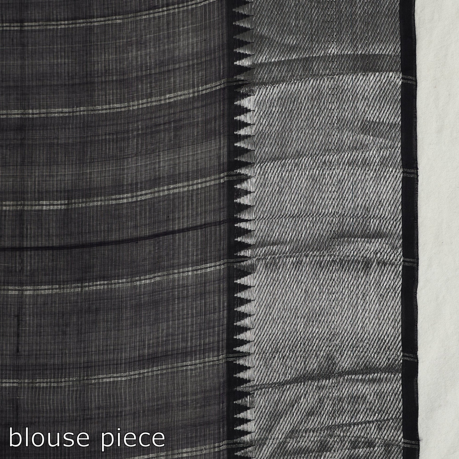 Black - Mangalagiri Handloom Silk Cotton Saree with Zari Border