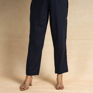 Blue - Hand Block Printed Cotton Kaftan & Pyjama Night Suit Set