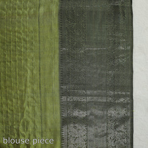 Green - Mangalagiri Handloom Silk-Cotton Zari Stripe Saree