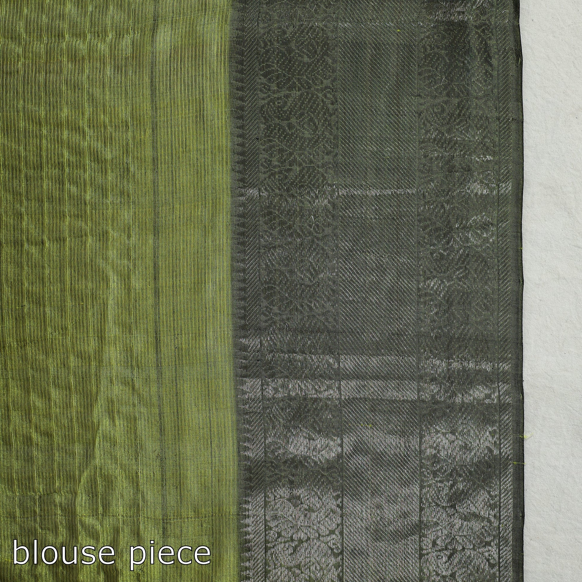 Green - Mangalagiri Handloom Silk-Cotton Zari Stripe Saree