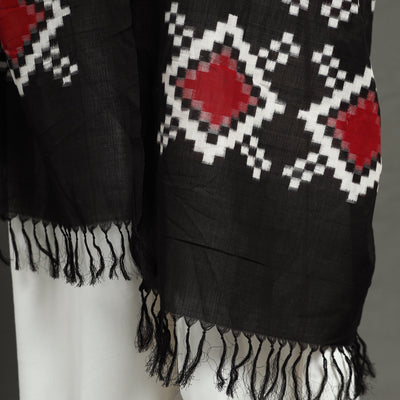Black - Telia Rumal Pochampally Double Ikat Cotton Handloom Dupatta