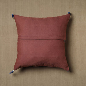 Brown - Kantha Stitch Ikat Cotton Cushion Cover (16 x 16 in) 01