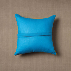 Blue - Block Print Cotton Sanganeri Cushion Cover (16 x 16 in) 19