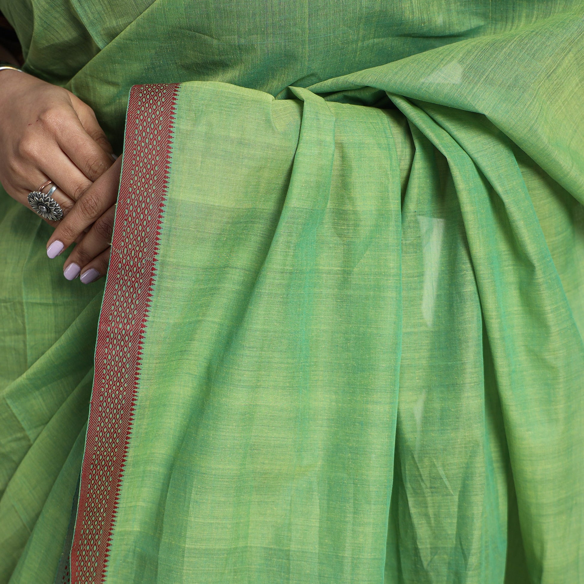 Green - Mangalagiri Krishna Handloom Cotton Saree