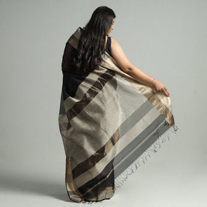 Black - Traditional Handloom Maheshwari Silk Cotton Saree 58