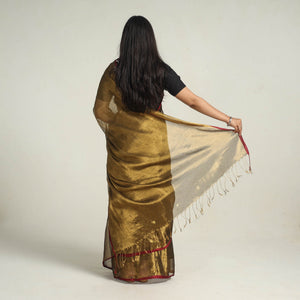 Brown - Bengal Fine Tissue Zari Saree 03
