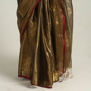 Brown - Bengal Fine Tissue Zari Saree 03