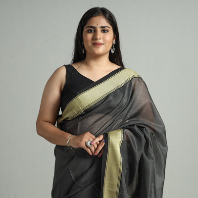 Black - Traditional Handloom Zari Work Maheshwari Silk Saree 63