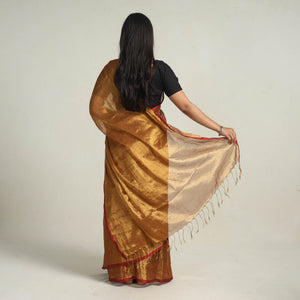 Brown - Bengal Fine Tissue Zari Saree 08