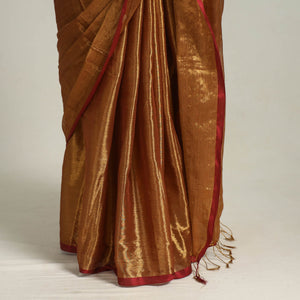Brown - Bengal Fine Tissue Zari Saree 08