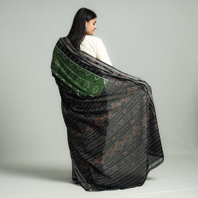 Black - Sambalpuri Double Ikat Weave Handloom Cotton Saree