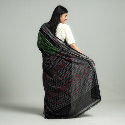 Black - Sambalpuri Ikat Weave Handloom Cotton Saree