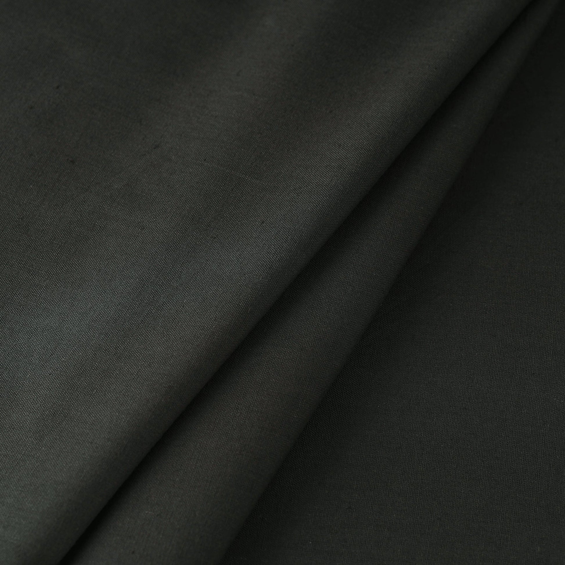 Black - Prewashed Plain Dyed Cotton Fabric