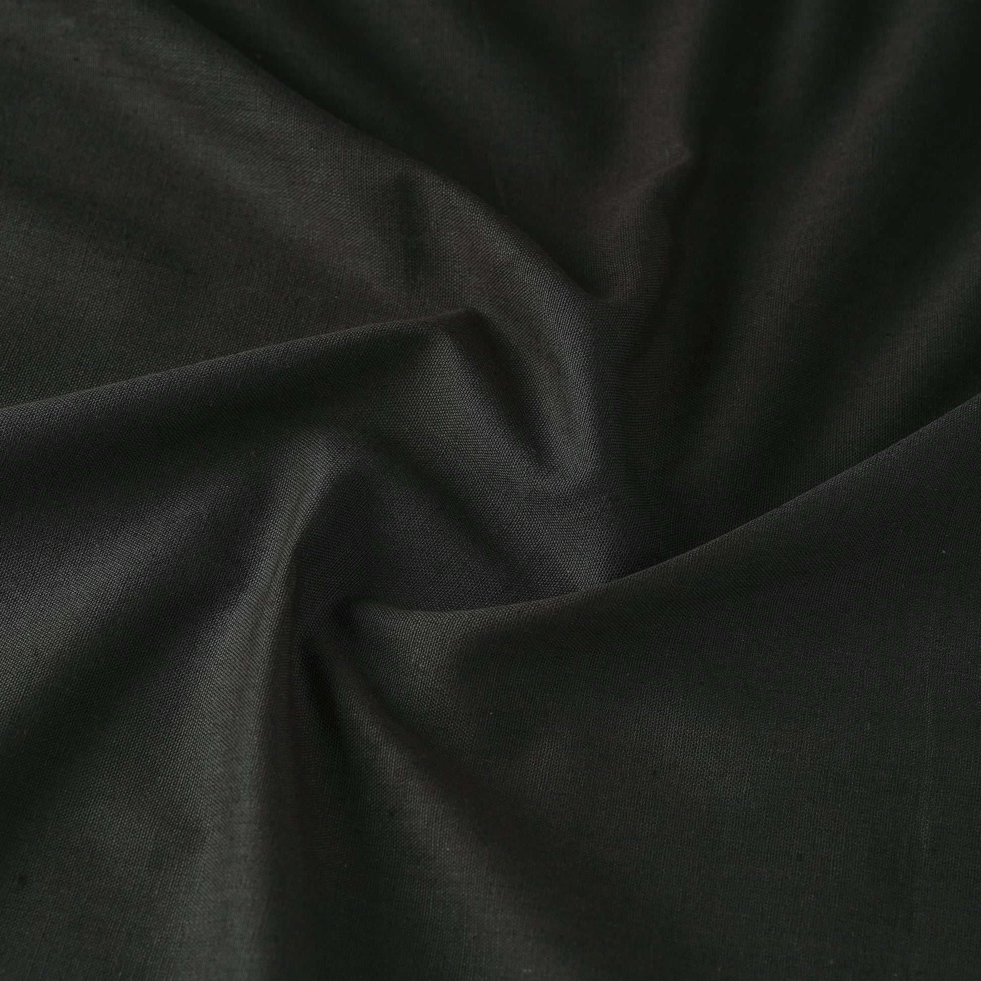 Black - Prewashed Plain Dyed Cotton Fabric
