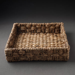 Brown - Handcrafted Organic Water Hyacinth Multipurpose Square Tray