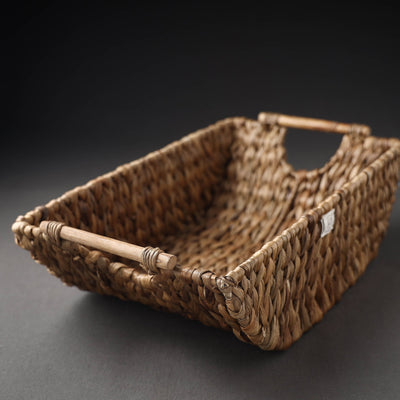 Brown - Handcrafted Organic Water Hyacinth Multipurpose Boat Basket