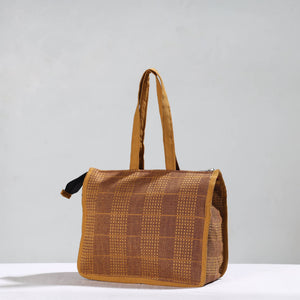 Brown - Handcrafted Jacquard Cotton Hand Bag 13