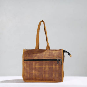 Brown - Handcrafted Jacquard Cotton Hand Bag 13