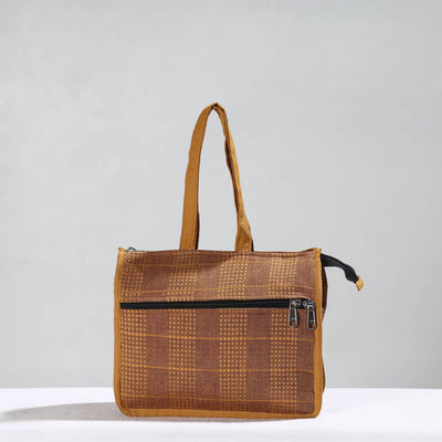 Brown - Handcrafted Jacquard Cotton Hand Bag 13