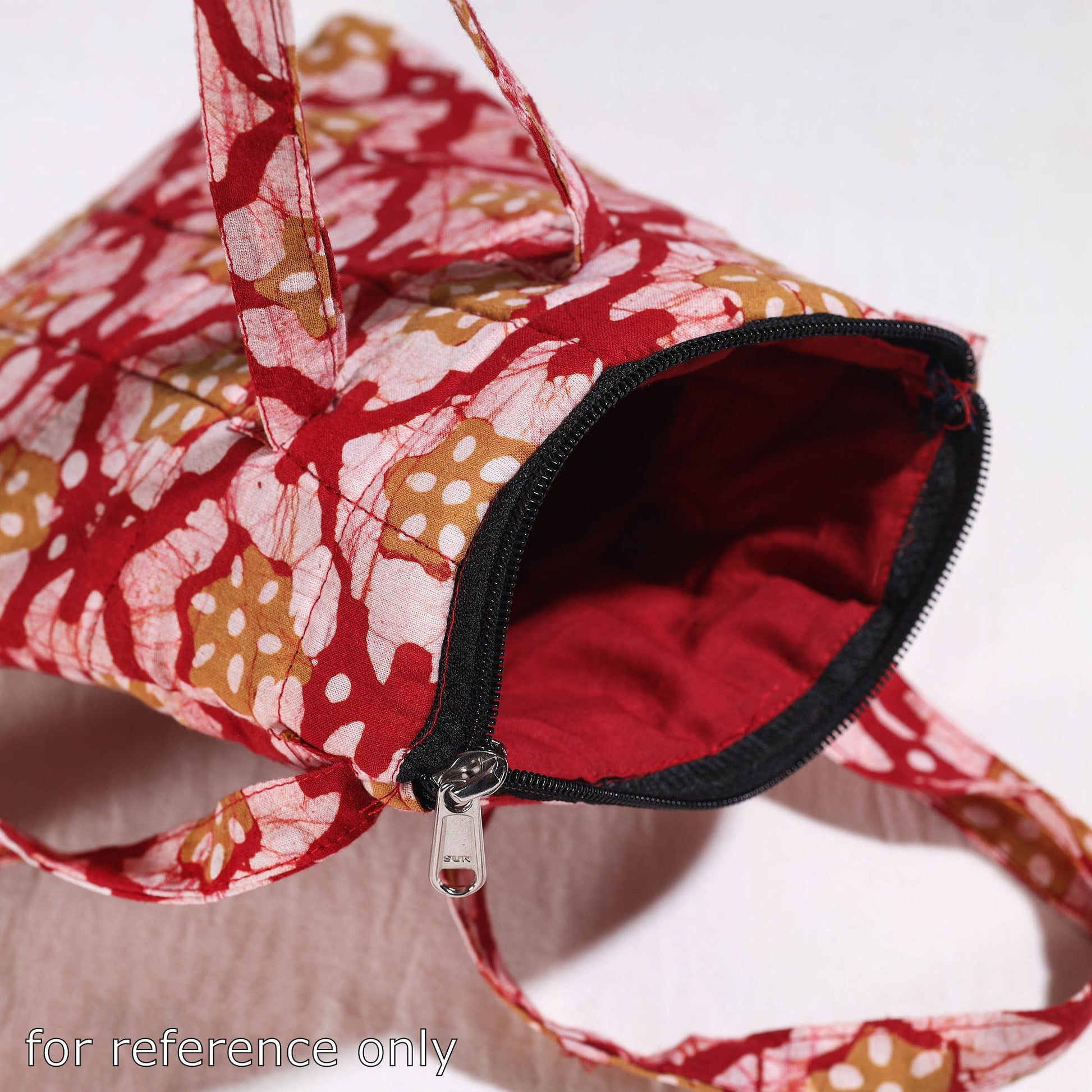 Brown - Hand Batik Printed Quilted Cotton Sling Bag 16
