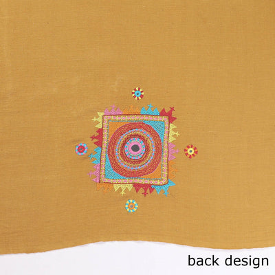 Brown - Lambani Embroidery Handspun Cotton Blouse Piece