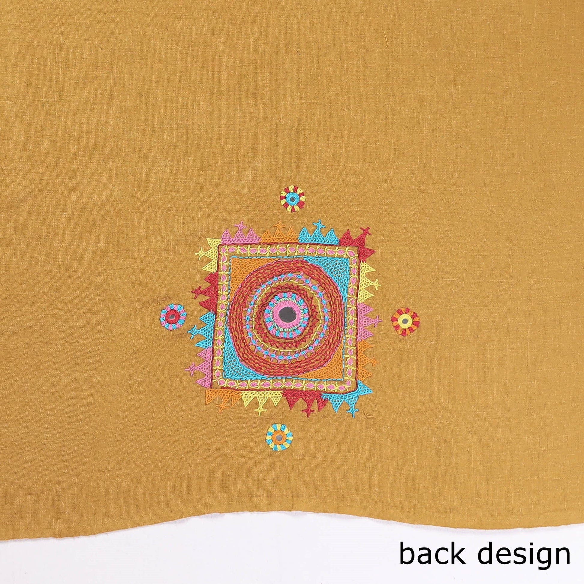 Brown - Lambani Embroidery Handspun Cotton Blouse Piece