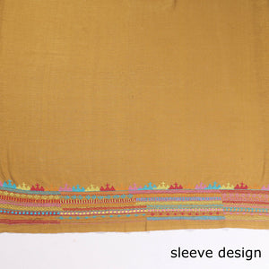 Brown - Lambani Embroidery Handspun Cotton Blouse Piece