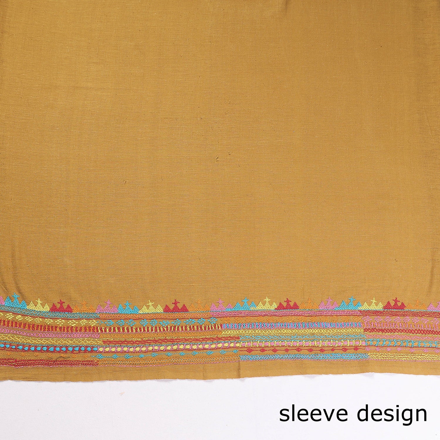 Brown - Lambani Embroidery Handspun Cotton Blouse Piece