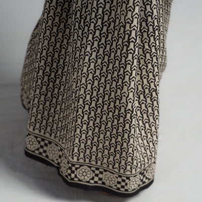Black - Syahi Begar Bagru Buti Block Printed Mul Cotton Saree
