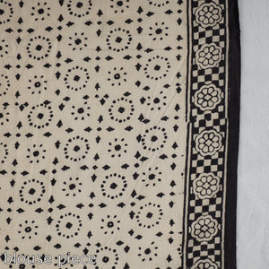 Black - Syahi Begar Bagru Buti Block Printed Mul Cotton Saree