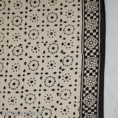 Black - Syahi Begar Bagru Buti Block Printed Mul Cotton Saree
