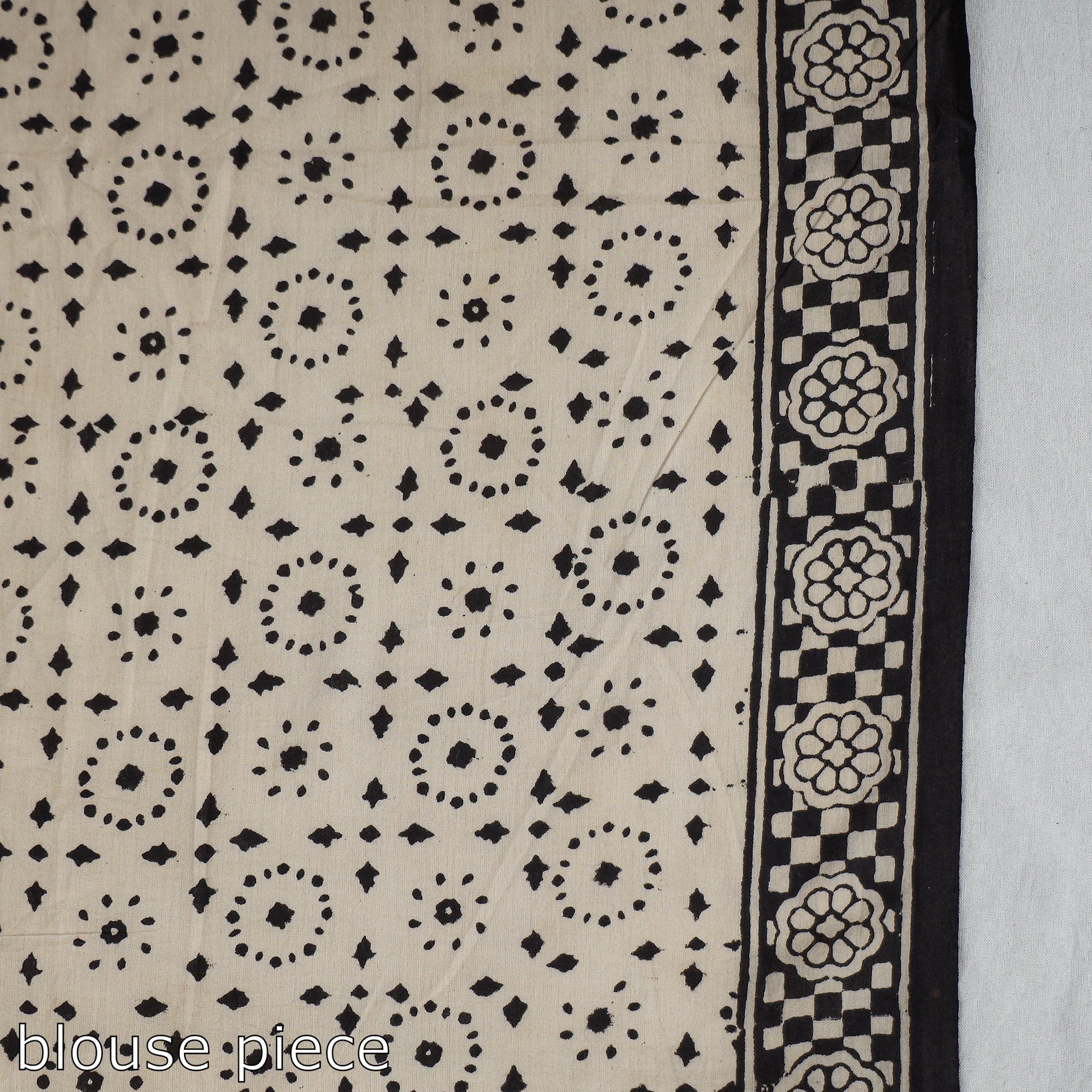 Black - Syahi Begar Bagru Buti Block Printed Mul Cotton Saree