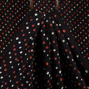 Black - Kutch Bandhani Tie-dye Soft Cotton Fabric 05
