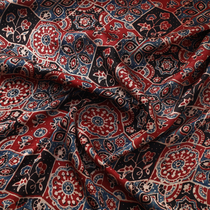 Multicolor - Modal Silk Ajrakh Print Fabric 21