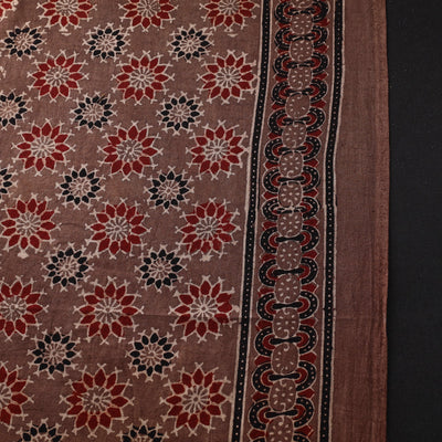 Brown - Pure Cotton Ajrakh Print Fabric 02