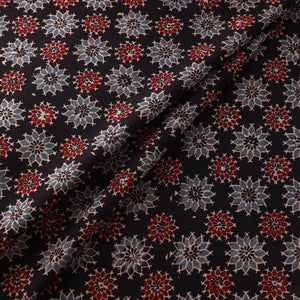 Black - Pure Cotton Ajrakh Print Fabric 03
