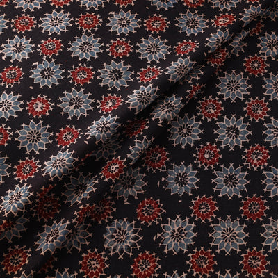 Black - Pure Cotton Ajrakh Print Fabric 03