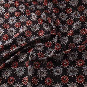 Black - Pure Cotton Ajrakh Print Fabric 03