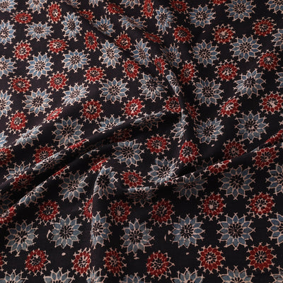 Black - Pure Cotton Ajrakh Print Fabric 03