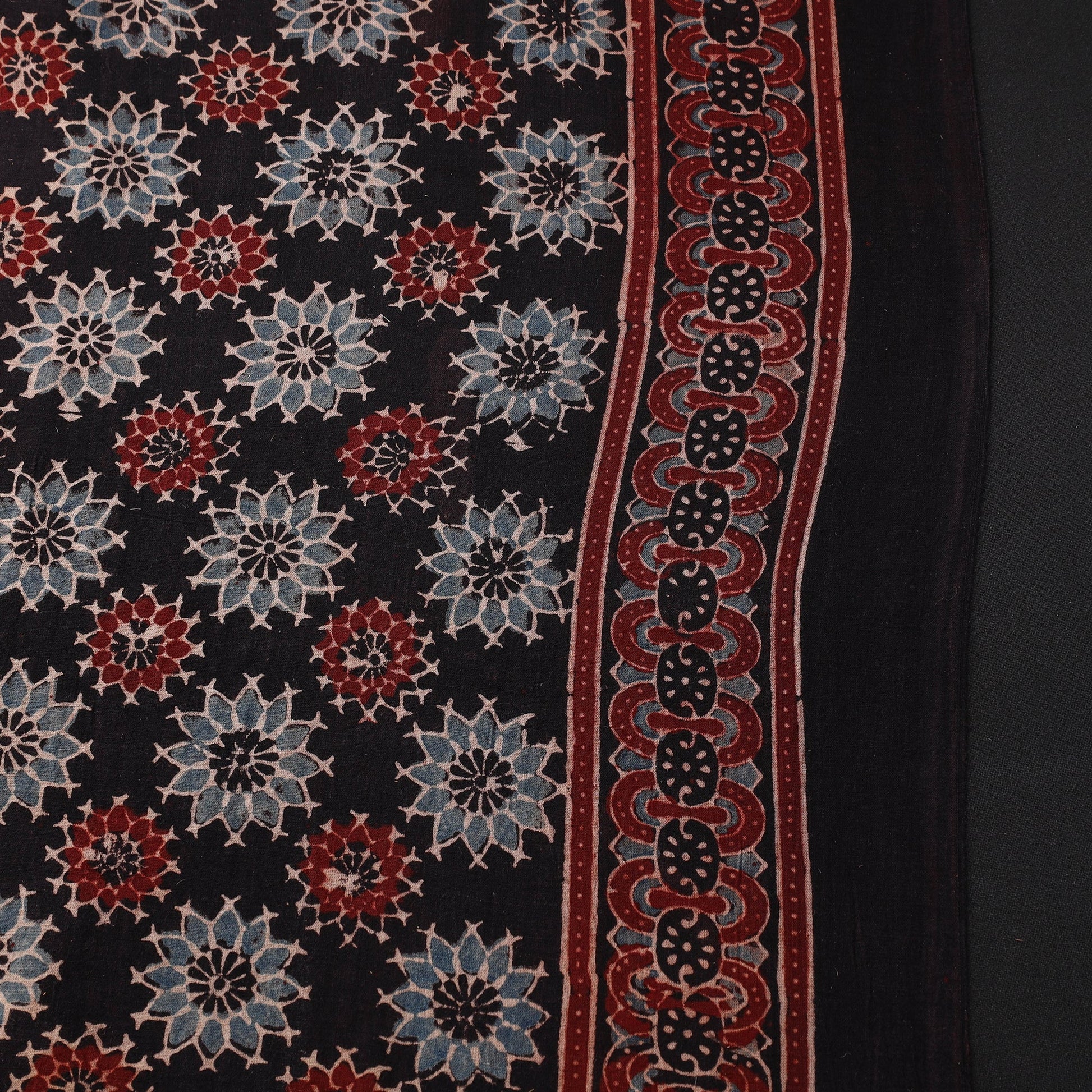Black - Pure Cotton Ajrakh Print Fabric 03