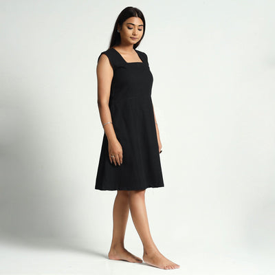 Black - Plain Handloom Cotton Dress