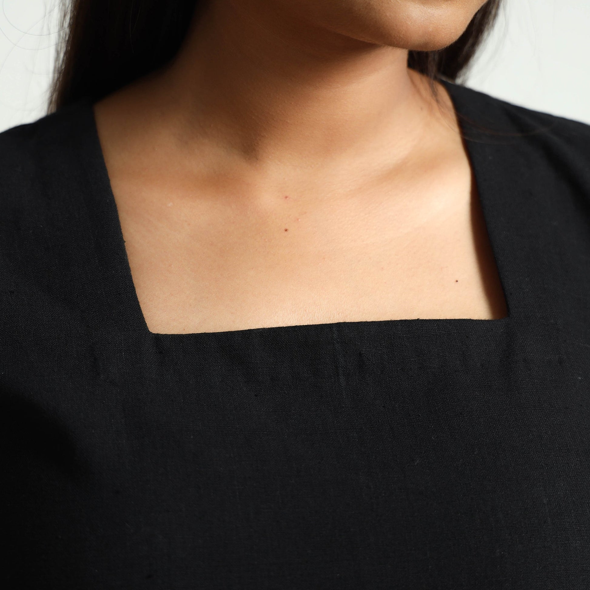 Black - Plain Handloom Cotton Dress